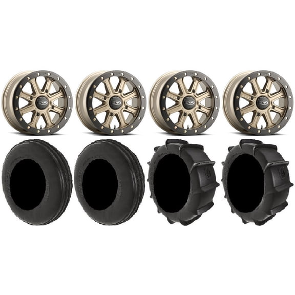 ITP Inertia Beadlock 14" Wheels Bronze +40mm 28" Dune Tires Polaris RZR XP 1000 / PRO XP / Ranger XP 900/1000