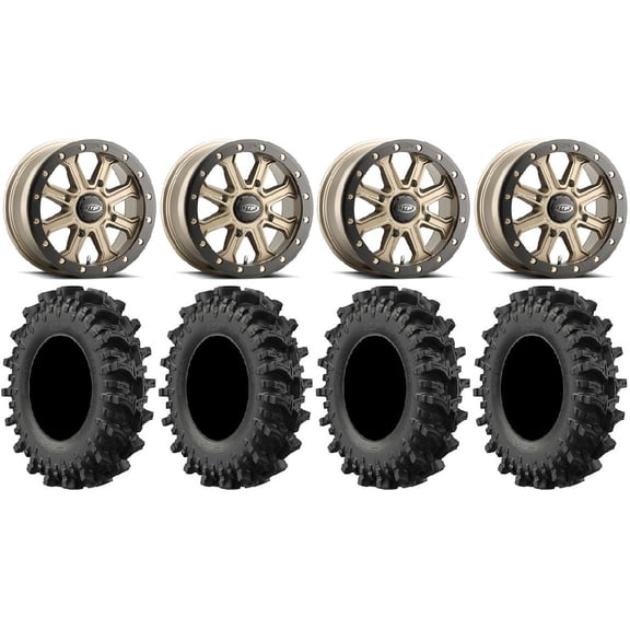 ITP Inertia Beadlock 14" Wheels Bronze +40mm 28" MotoSlayer Tires Polaris RZR XP 1000 / PRO XP / Ranger XP 900/1000