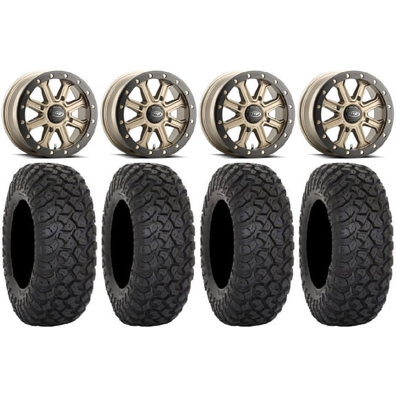 ITP Inertia Beadlock 14" Wheels Bronze +40mm 28" RT320 Tires Polaris RZR XP 1000 / PRO XP / Ranger XP 900/1000