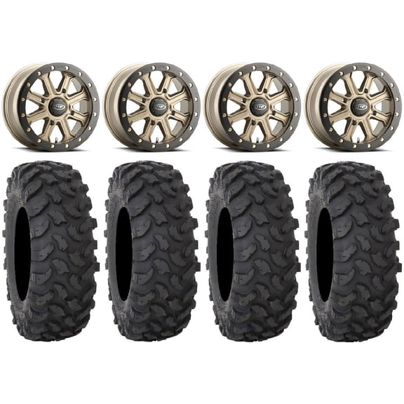 ITP Inertia Beadlock 14" Wheels Bronze +40mm 28" XTR370 Tires Polaris RZR XP 1000 / PRO XP / Ranger XP 900/1000
