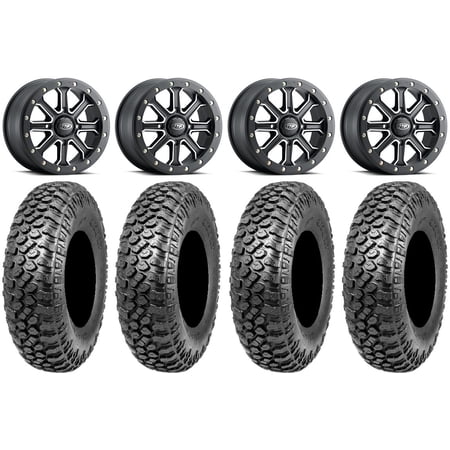 ITP Inertia Beadlock 15" Wheels Bk +40mm 32" RAZR XT Tires Kawasaki Mule Pro FXT