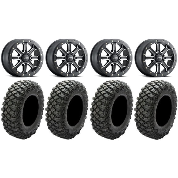 ITP Inertia Beadlock 15" Wheels Black +40mm 32" Crawler XG Tires Can-Am Maverick X3 / Honda Pioneer 1000 / Talon