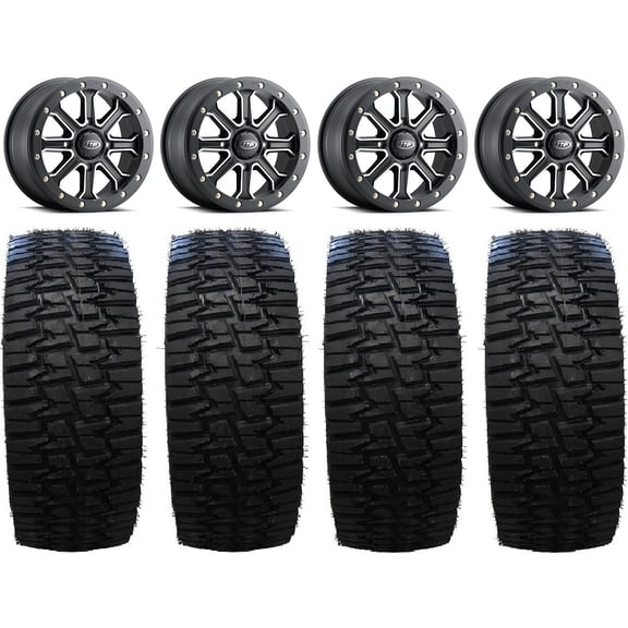ITP Inertia Beadlock 15" Wheels Black +40mm 33" Desert Race Tires Polaris RZR XP 1000 / PRO XP / Ranger XP 900/1000