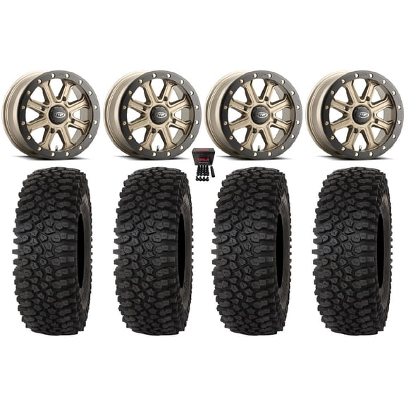 ITP Inertia Beadlock 15" Wheels Bronze +40mm 32" Roctane STX Tires Can-Am Commander Maverick Renegade Outlander Defender
