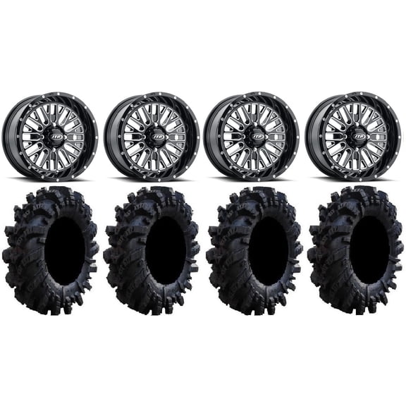 ITP Momentum 14" Wheels Milled 26.5" Intimidator Tires Can-Am Commander Maverick Renegade Outlander Defender