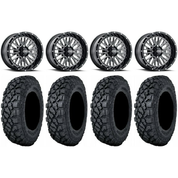 ITP Momentum 14" Wheels Milled 27" Klever X/T Tires Honda Pioneer