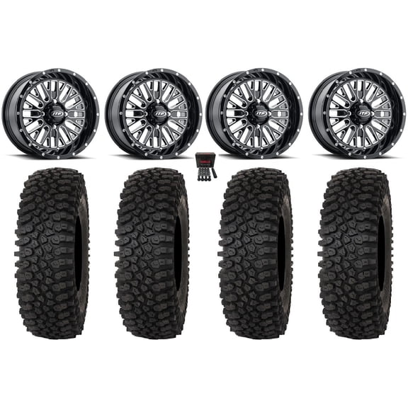 ITP Momentum 14" Wheels Milled 27" Roctane ST Tires Sportsman 550 850 1000