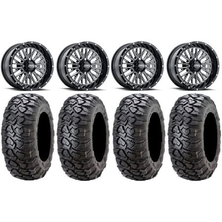 ITP Momentum 14" Wheels Milled 27" Ultracross Tires Yamaha Viking Wolverine YXZ1000R CFMoto ZForce 950 UForce 1000
