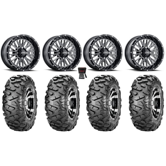 ITP Momentum 14" Wheels Milled 28" BigHorn Tires Honda Pioneer