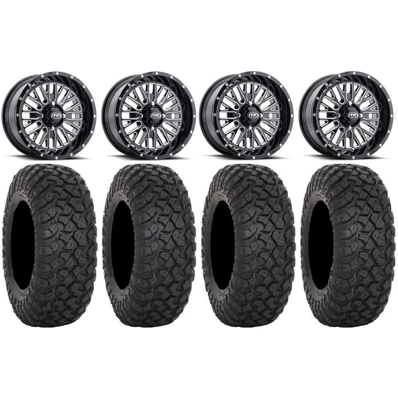 ITP Momentum 14" Wheels Milled 28" RT320 Tires Can-Am Commander Maverick Renegade Outlander Defender