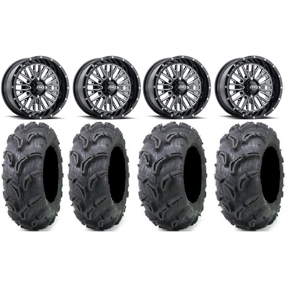 ITP Momentum 14" Wheels Milled 28" Zilla Tires Sportsman RZR Ranger