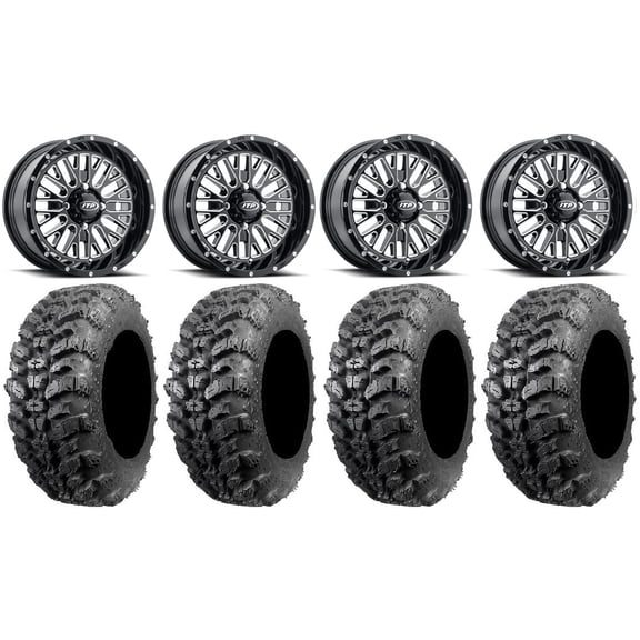 ITP Momentum 15" Wheels Milled 28" Sniper 920 Tires Can-Am Commander Maverick Renegade Outlander Defender
