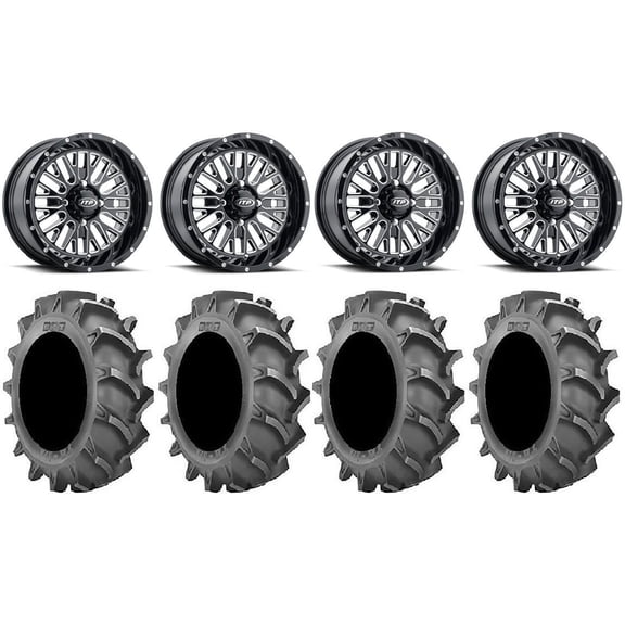 ITP Momentum 18" Wheels Milled 35x9.5 (8ply) BKT 171 Tires Can-Am Commander Maverick Renegade Outlander Defender