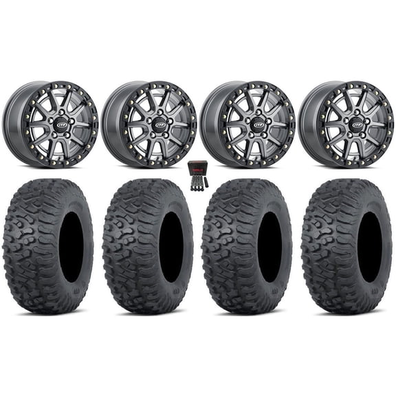 ITP SD10 Beadlock 15" Wheels Grey 32" Terra Hook Tires Polaris RZR Turbo R & Pro R Ranger 1500 Xpedition