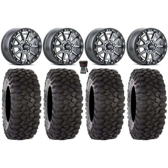 ITP SD10 Beadlock 15" Wheels Grey 33" XC450 Tires Polaris RZR Turbo R & Pro R Ranger 1500 Xpedition
