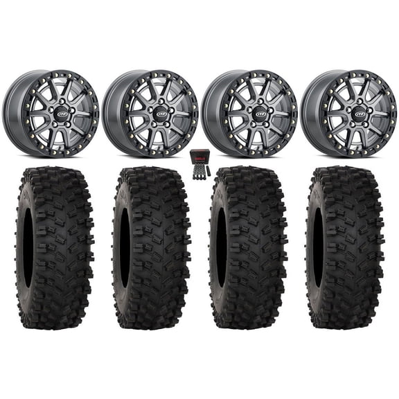 ITP SD10 Beadlock 15" Wheels Grey 35" ATX470 Tires Polaris RZR Turbo R & Pro R Ranger 1500 Xpedition