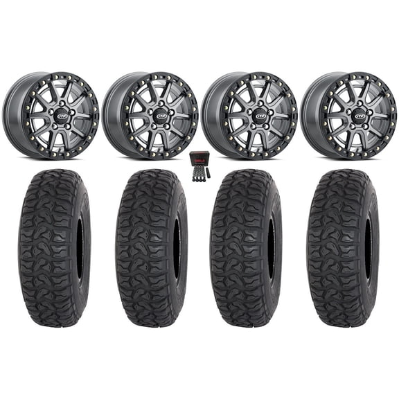 ITP SD10 Beadlock 15" Wheels Grey 35" Chicane LT Tires Polaris RZR Turbo R & Pro R Ranger 1500 Xpedition