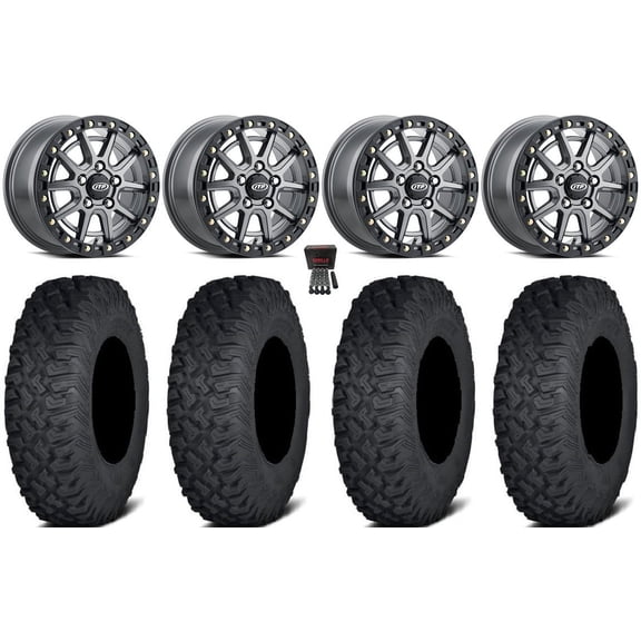 ITP SD10 Beadlock 15" Wheels Grey 35" Coyote Tires Polaris RZR Turbo R & Pro R Ranger 1500 Xpedition