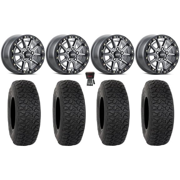 ITP SD10 Beadlock 15" Wheels Grey 35" DX440 Tires Polaris RZR Turbo R & Pro R Ranger 1500 Xpedition