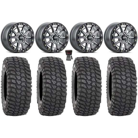 ITP SD10 Beadlock 15" Wheels Grey 35" XCR350 Tires Polaris RZR Turbo R & Pro R Ranger 1500 Xpedition