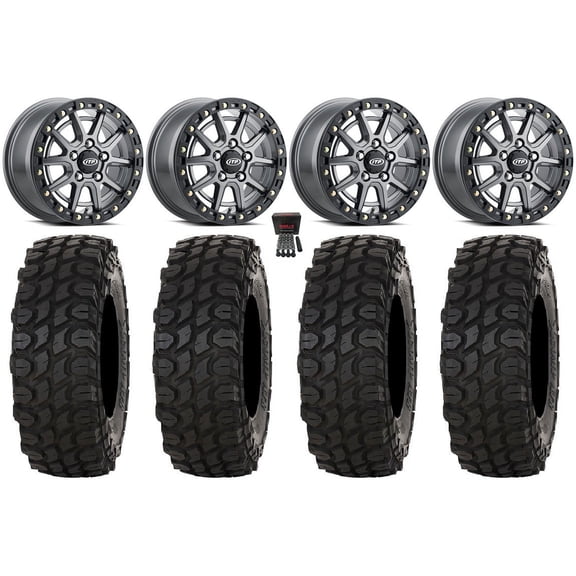 ITP SD10 Beadlock 15" Wheels Grey 35" XComp ATR Tires Polaris RZR Turbo R & Pro R Ranger 1500 Xpedition