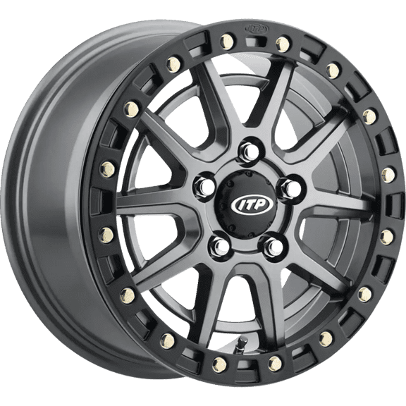 ITP SD10 Beadlock Grey/Matte Black ATV Wheel Front/Rear 15x7 5x4.5 (6+1)