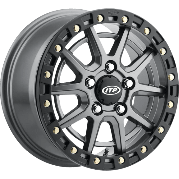ITP SD10 Beadlock Grey/Matte Black ATV Wheel Front/Rear 15x7 5x4.5 (6+1)