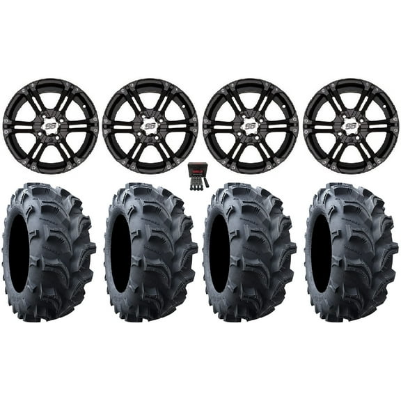 ITP SS212 12" Wheels Black 25" Vampire II Tires Honda Foreman Rancher SRA