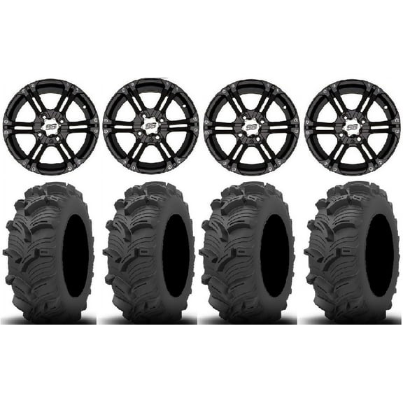 ITP SS212 12" Wheels Black 26" Executioner Tires Honda Rincon Yamaha Rhino Kawasaki Brute Force Suzuki KingQuad