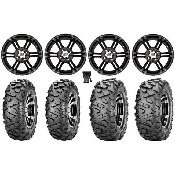 ITP SS212 12" Wheels Black 27" BigHorn Tires Honda Rincon Yamaha Rhino Kawasaki Brute Force Suzuki KingQuad