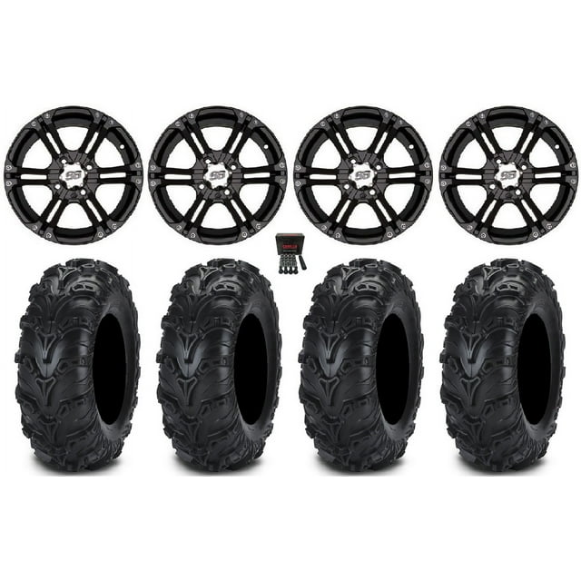 "ITP UTV/ATV SS212 Quad Wheel and 27"" Mud Lite II Tires Kit for Honda