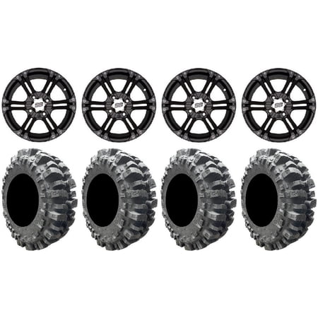ITP SS212 14" Wheels Black 27" Bogger Tires Kawasaki Mule Pro FXT