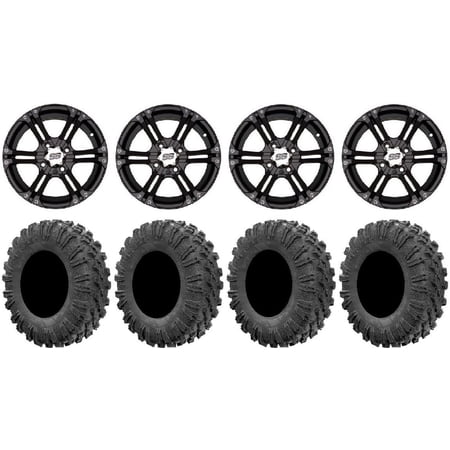 ITP SS212 14" Wheels Black 27" MotoRavage Tires Kawasaki Mule Pro FXT