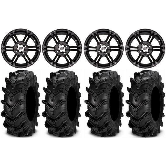 ITP SS212 14" Wheels Black 30" Cryptid Tires Can-Am Commander Maverick Renegade Outlander Defender