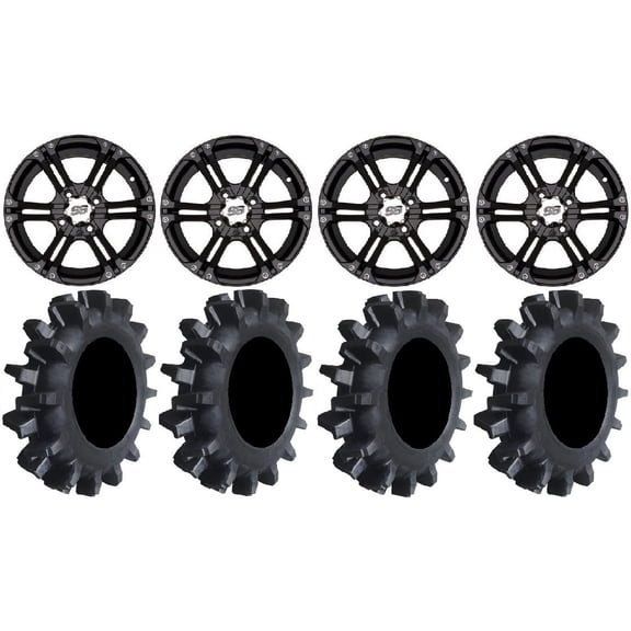 ITP SS212 14" Wheels Black 30" Interforce II Tires Yamaha Viking Wolverine YXZ1000R CFMoto ZForce 950 UForce 1000