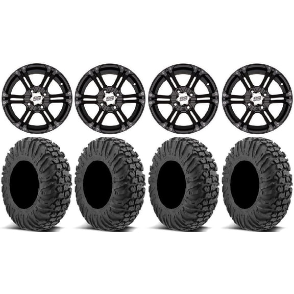 ITP SS212 14" Wheels Black 30" MotoVator Tires Polaris RZR XP 1000 / PRO XP / Ranger XP 900/1000