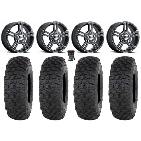 ITP SS212 15" Wheels Black 32" Chicane DS Tires Polaris RZR Turbo R & Pro R Ranger 1500 Xpedition