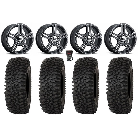 ITP SS212 15" Wheels Black 37" Roctane STX Tires Polaris RZR Turbo R & Pro R Ranger 1500 Xpedition