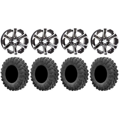 ITP SS312 14" Wheels Black 27" MotoRavage Tires Kawasaki Teryx Mule