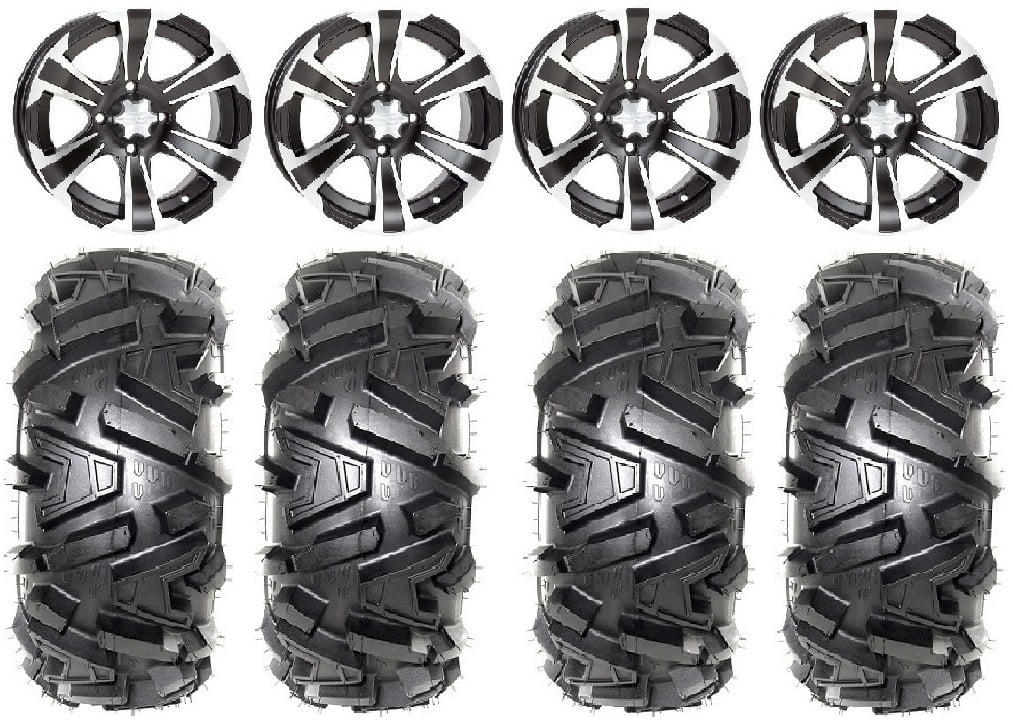 ITP SS312 14" Wheels Black 30" Moto MTC Tires Yamaha Viking Wolverine