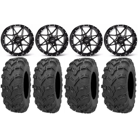 ITP Tornado 14" Wheels Black 26" Bear Claw EVO Tires Can-Am Commander Maverick Renegade Outlander Defender