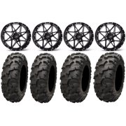 ITP Tornado 14" Wheels Black 27" Blackwater Tires Can-Am Commander Maverick Renegade Outlander Defender