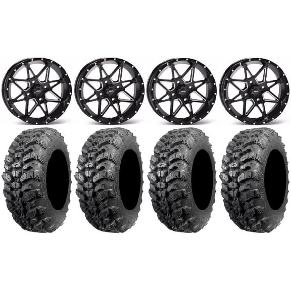 ITP Tornado 14" Wheels Black 28" Sniper 920 Tires Honda Pioneer