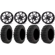 ITP Tornado 14" Wheels Black 29" Dual Threat Tires Kawasaki Teryx Mule