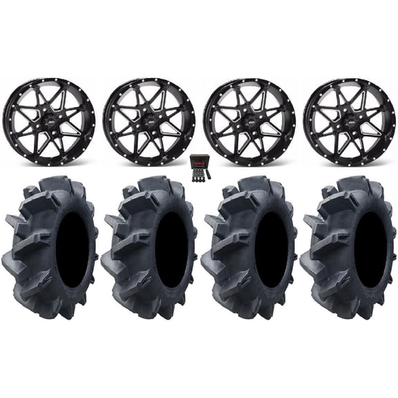 ITP Tornado 14" Wheels Black 30" Interforce II Tires Can-Am Commander Maverick Renegade Outlander Defender