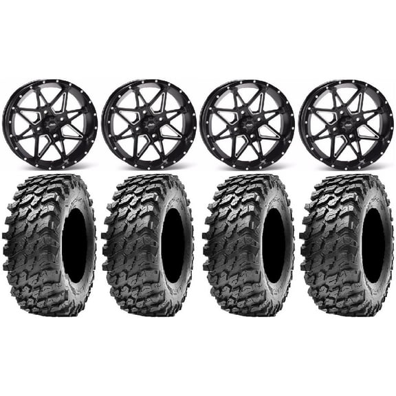 ITP Tornado 14" Wheels Black 30" Rampage Tires Sportsman RZR Ranger