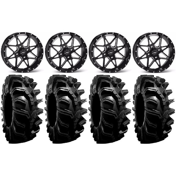 ITP Tornado 14" Wheels Black 32" BogMax Tires Sportsman RZR Ranger