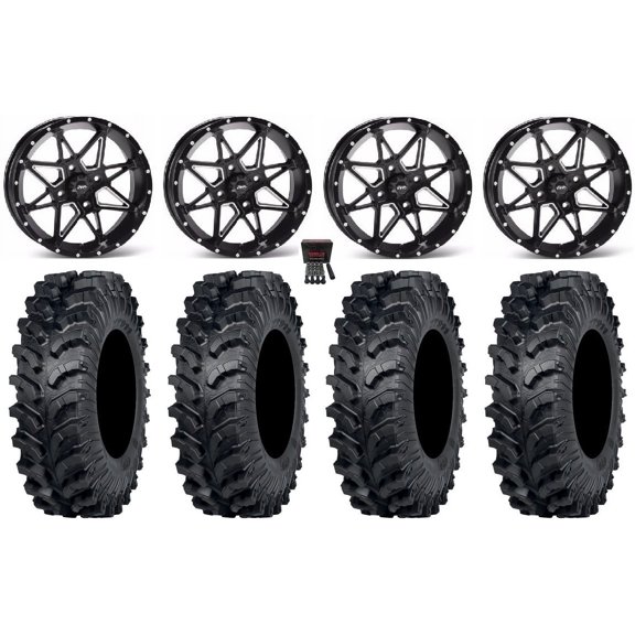 ITP Tornado 14" Wheels Black 32" MT911 Tires Can-Am Maverick X3 / Honda Pioneer 1000 / Talon