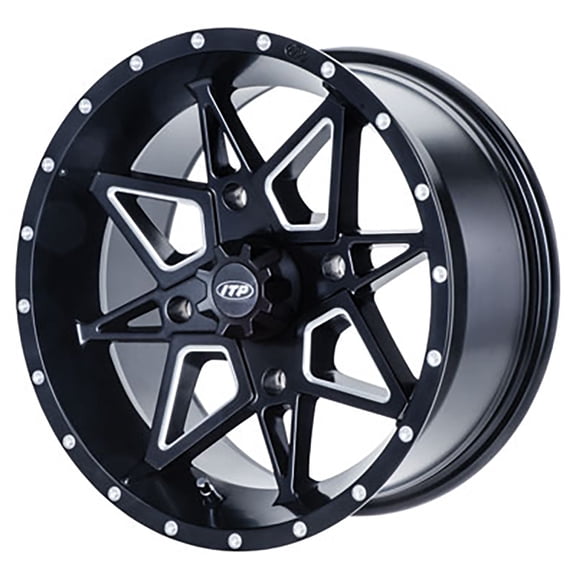 ITP Tornado Wheel 15x7 4.0 + 3.0 Matte Black 4/156 Compatible With Polaris GENERAL 4 1000 RIDE COMMAND Edit. 2019
