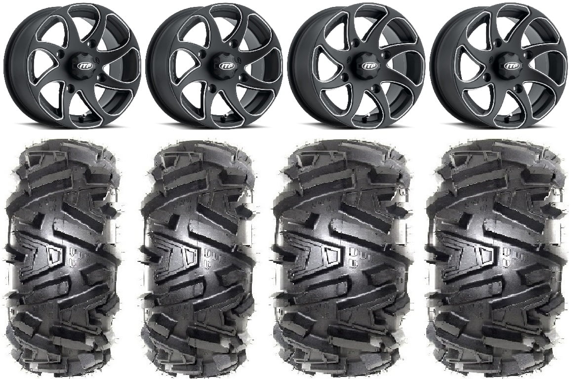 ITP Twister 14" Wheels Milled 26" Moto MTC Tires Yamaha Viking